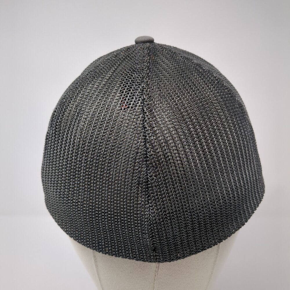 Pine Trees Usa Flag Patch Fitted Trucker Hat Gray… - image 5